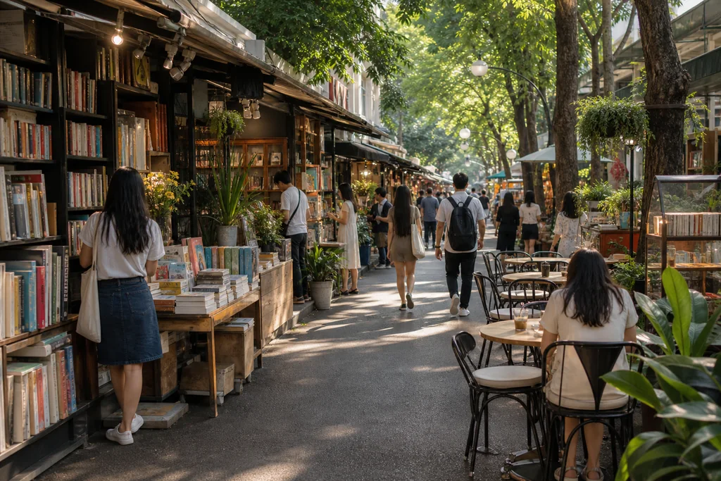 Đường sách và cafe ngoài trời ở TP.HCM