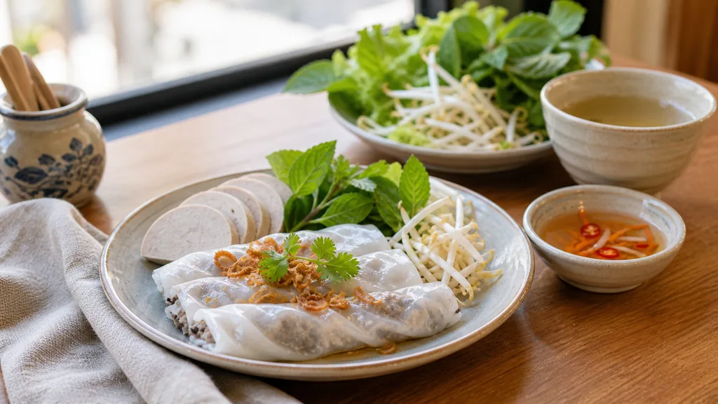 Bánh cuốn phần vừa cho bữa sáng không nặng bụng