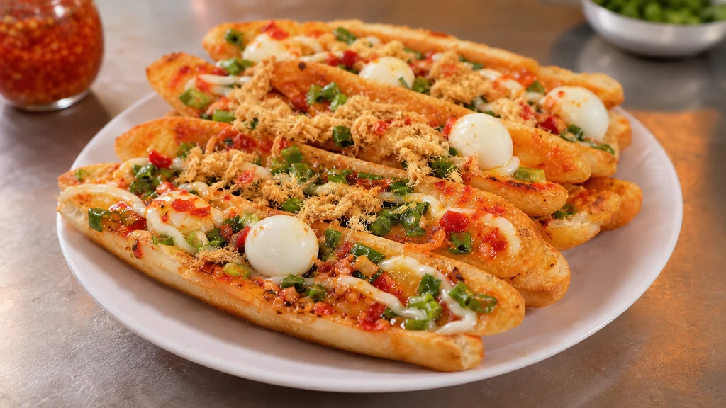 Bánh mì nướng muối ớt ăn vặt Sài Gòn