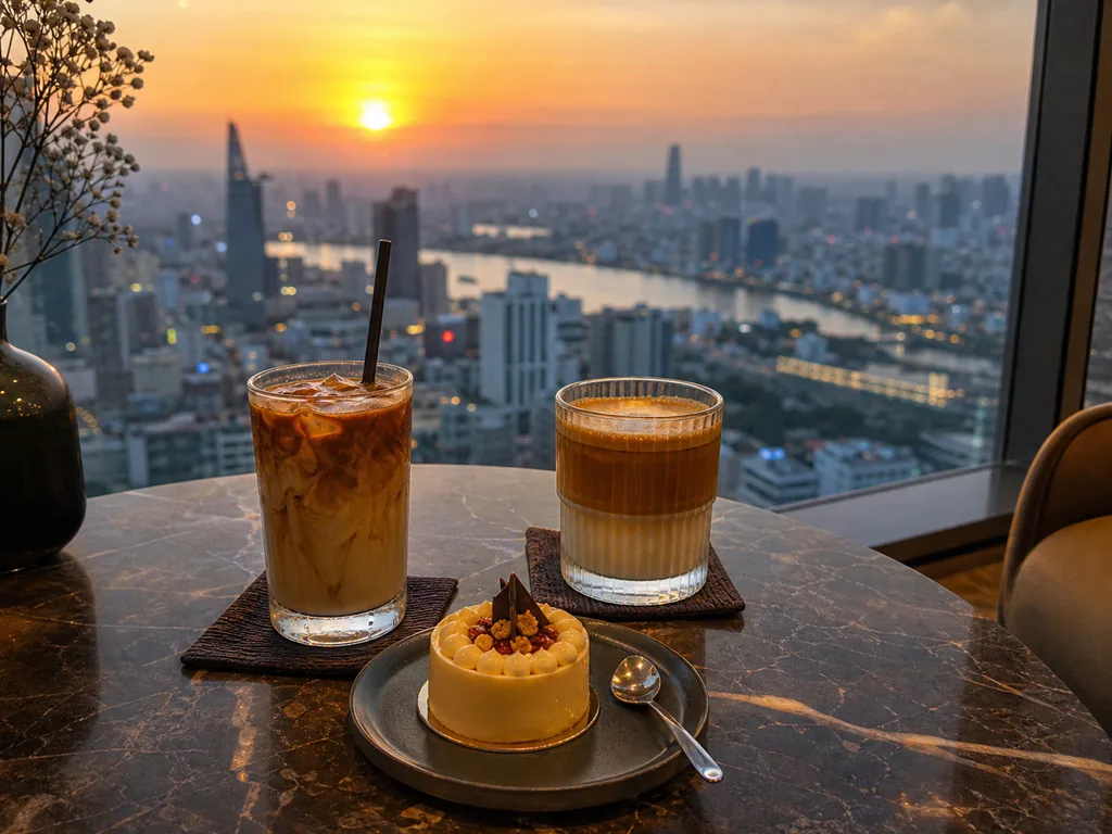 Cafe tầng cao Sài Gòn ngắm hoàng hôn