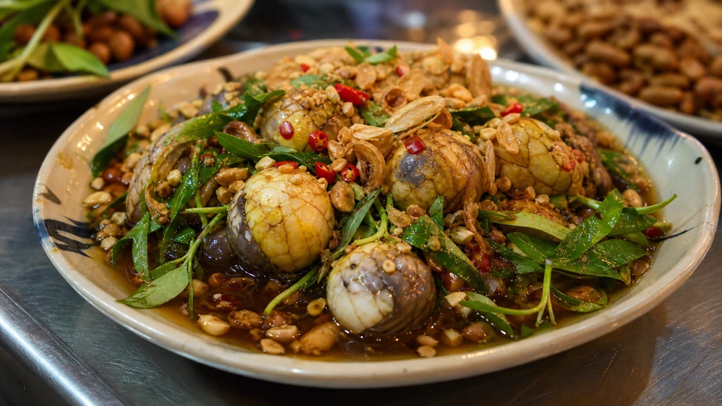 Trứng cút lộn xào me ăn vặt Sài Gòn